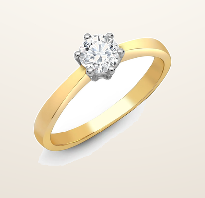 IT_ROLE:presentation_crop | 18ct Yellow Gold 25pts Solitaire Natural Diamond Ring