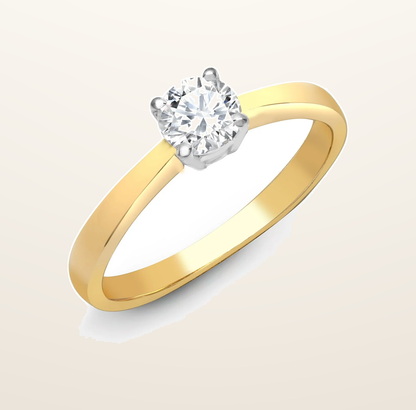 IT_ROLE:presentation_crop | 18ct Yellow Gold 25pts Solitaire Natural Diamond Ring