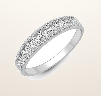 IT_ROLE:presentation_crop | 18ct White 0.47ct Natural Diamond 3 Row ? ET Ring