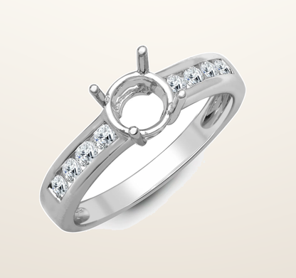 IT_ROLE:presentation_crop | 18ct White 0.35ct Natural Diamond Semi Set Ring - Holds 0.75ct