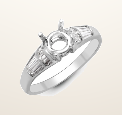 IT_ROLE:presentation_crop | 18ct White 0.36ct Natural Diamond Semi Set Ring - Holds 0.50ct