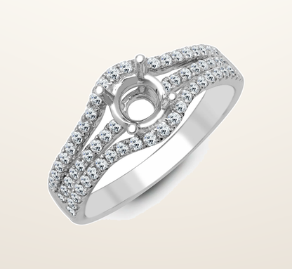 IT_ROLE:presentation_crop | 18ct White 0.50ct Natural Diamond Semi Set Ring - Holds 0.50ct