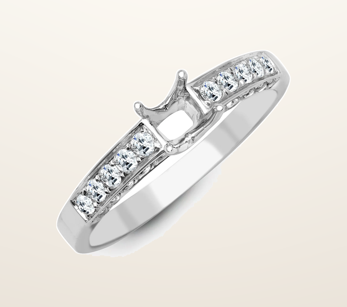 IT_ROLE:presentation_crop | 18ct White 0.52ct Natural Diamond Semi Set Ring - Holds 0.50ct
