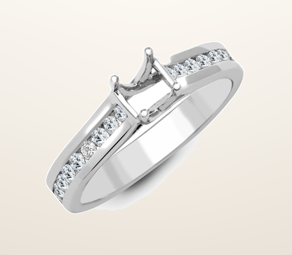 IT_ROLE:presentation_crop | 18ct White 0.40ct Natural Diamond Semi Set Ring - Holds 0.50ct