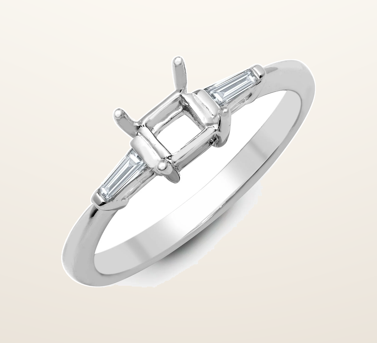 IT_ROLE:presentation_crop | 18ct White 0.14ct Natural Diamond Semi Set Ring - Holds 1.00ct
