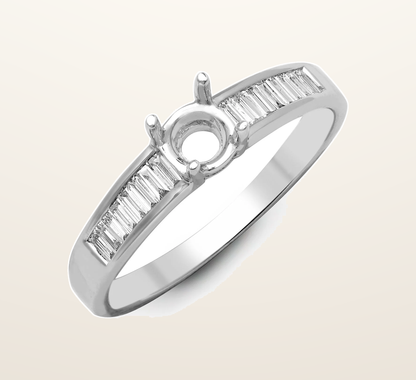 IT_ROLE:presentation_crop | 18ct White 0.26ct Natural Diamond Semi Set Ring - Holds 0.25ct