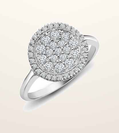 IT_ROLE:presentation_crop | 18ct White 0.55ct Natural Diamond Cluster Circle Ring