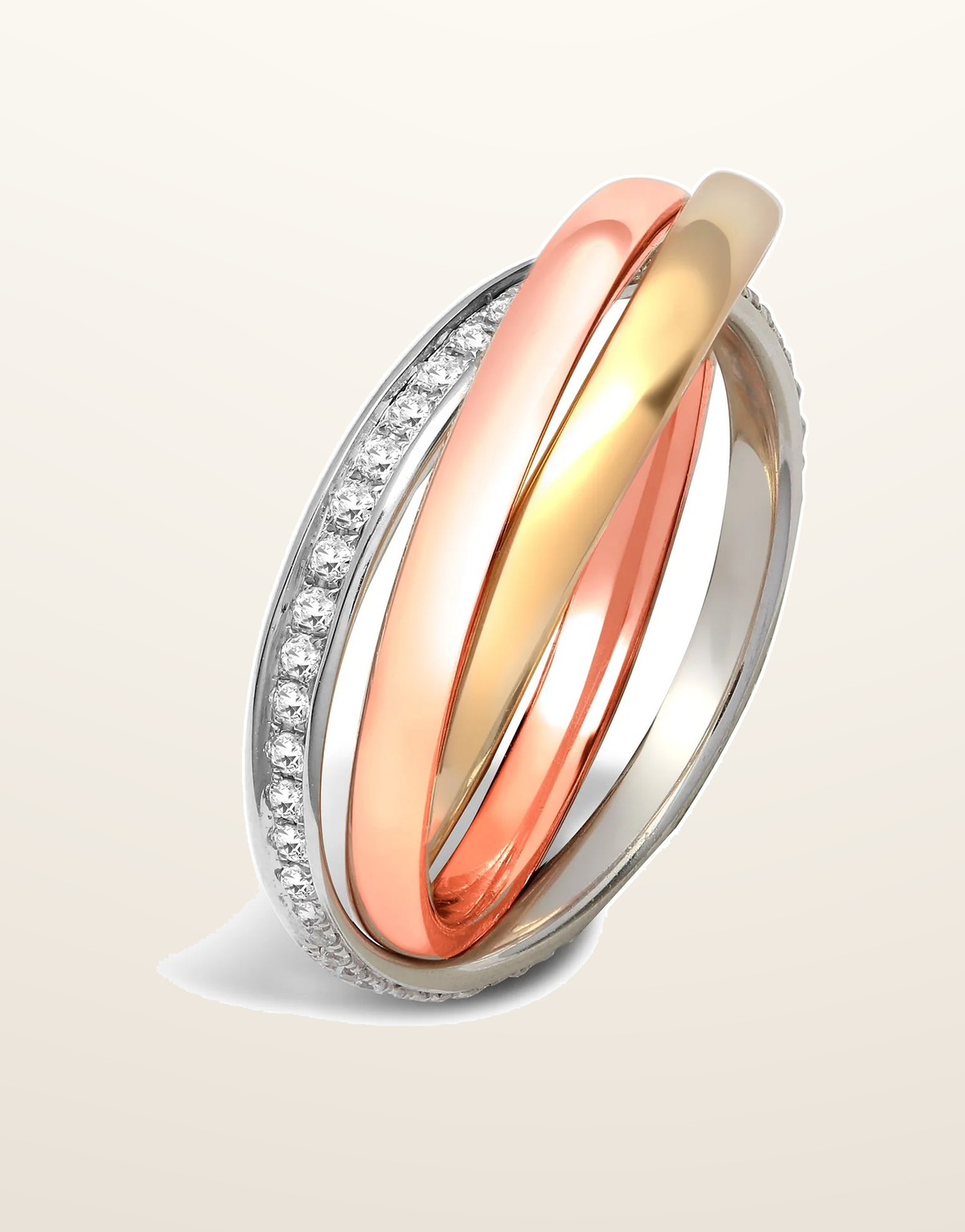 IT_ROLE:presentation_crop | 18ct 3 Colour 0.27ct 2mm RWR 1/3 Set