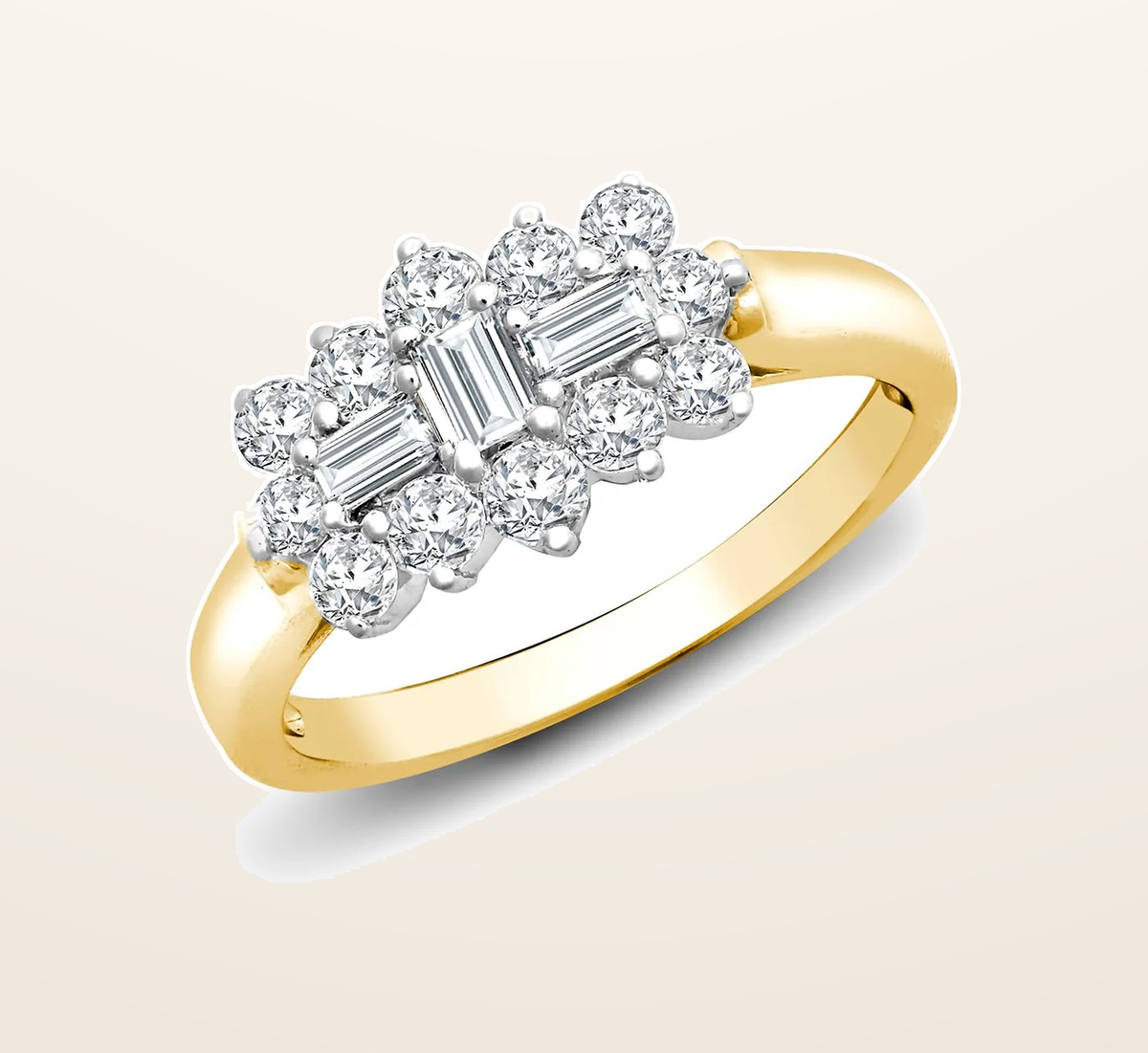 IT_ROLE:presentation_crop | 18ct Yellow & White 0.50ct Natural Diamond Boat Ring