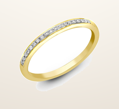 IT_ROLE:presentation_crop | 18ct Yellow 0.10ct Pave Set Natural Diamond 1\2 Eternity Ring