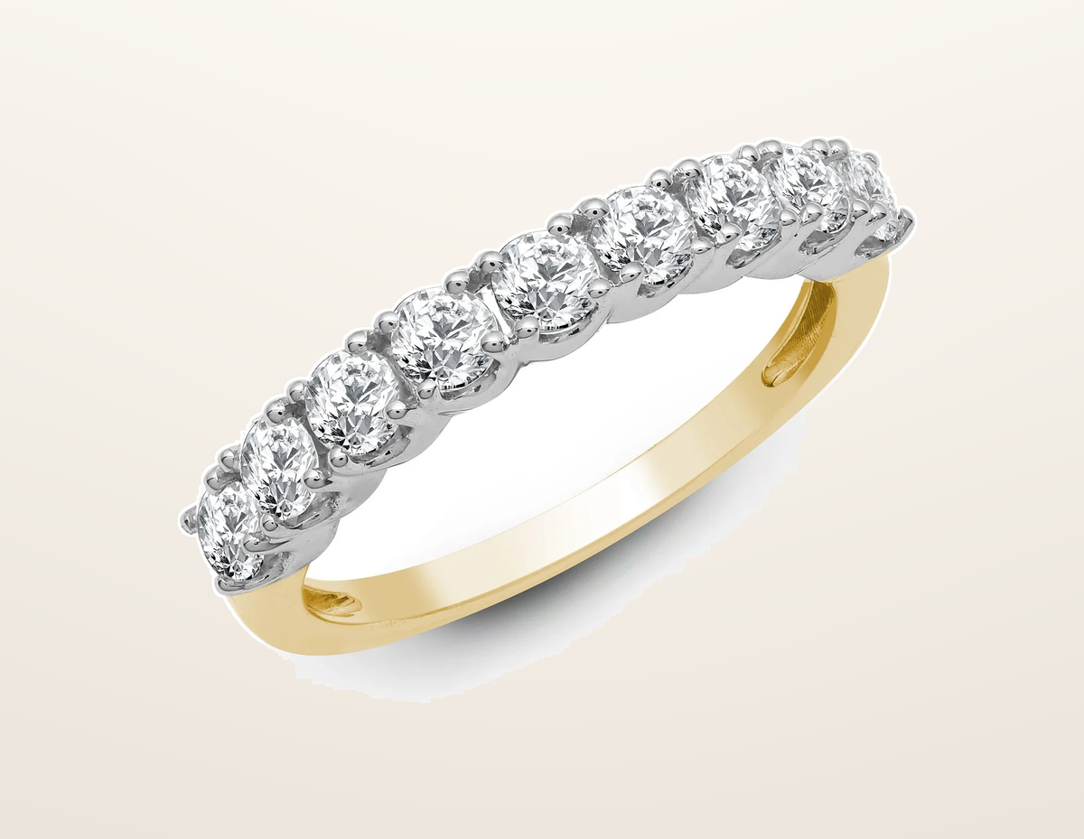 IT_ROLE:presentation_crop | 18ct Yellow/White 0.50ct 9 stone Claw Set 1/2 ET Ring