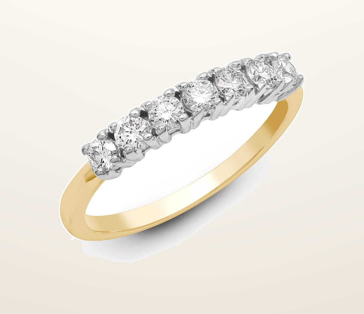 IT_ROLE:presentation_crop | 18ct Yellow/White 0.50ct Natural Diamond 7 stone 1/2 ET Ring