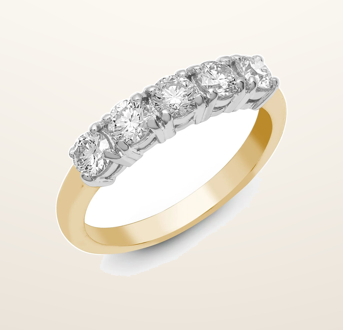 IT_ROLE:presentation_crop | 18ct Yellow/White 0.25ct Natural Diamond 5 stone Ring
