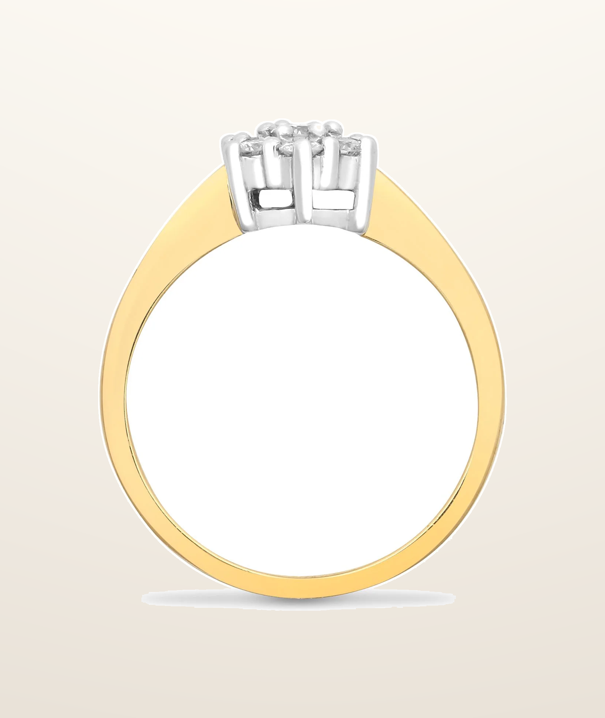 IT_ROLE:presentation_crop | 9ct Yellow Gold Natural Diamond Cluster Ring