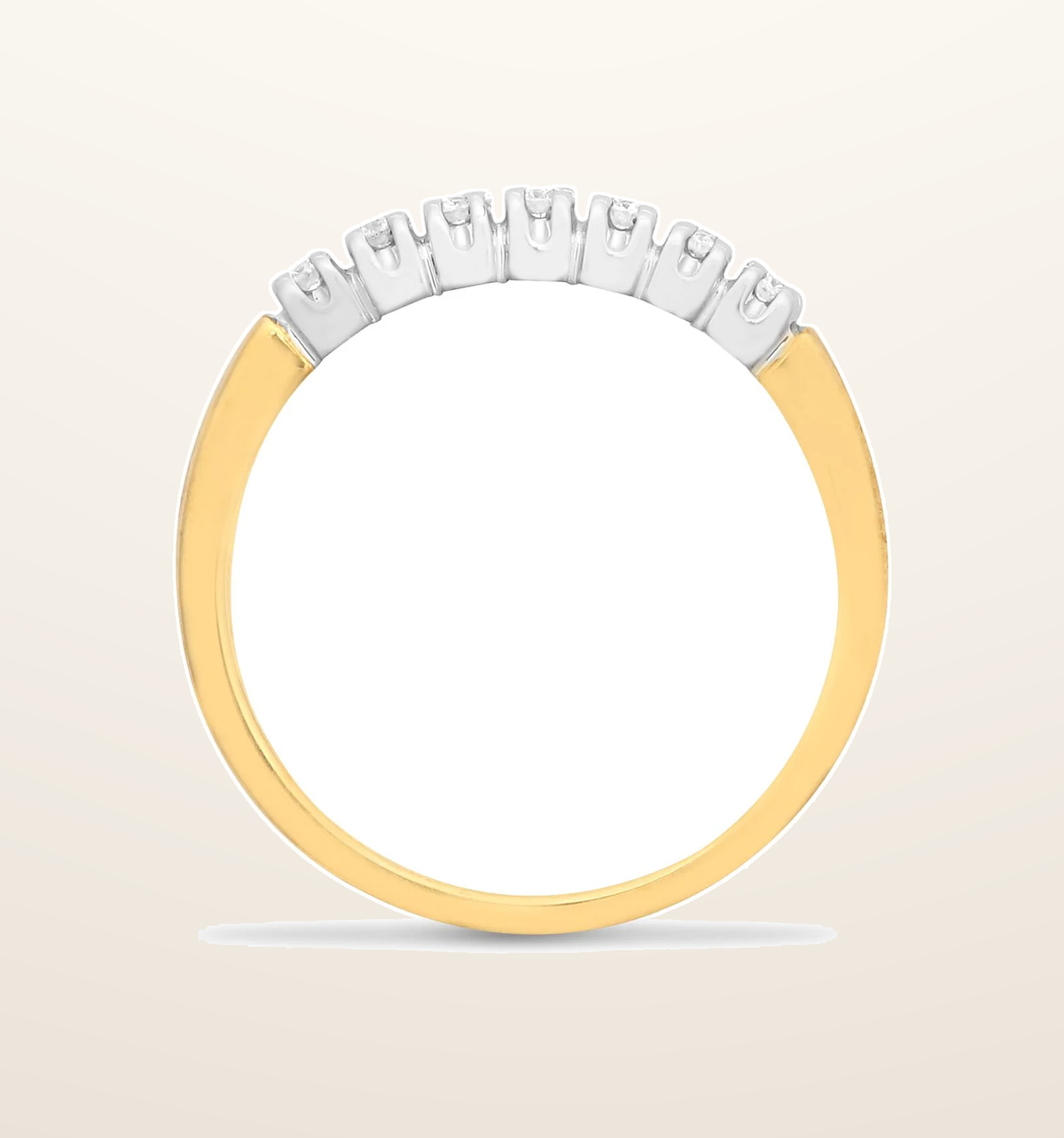 IT_ROLE:presentation_crop | 9ct Yellow Gold Natural Diamond 7 Stone Half Eternity Ring
