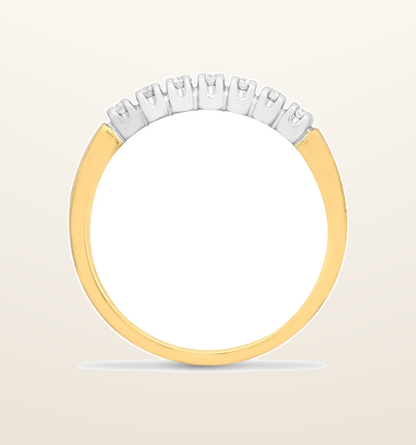 IT_ROLE:presentation_crop | 9ct Yellow Gold Natural Diamond 7 Stone Half Eternity Ring