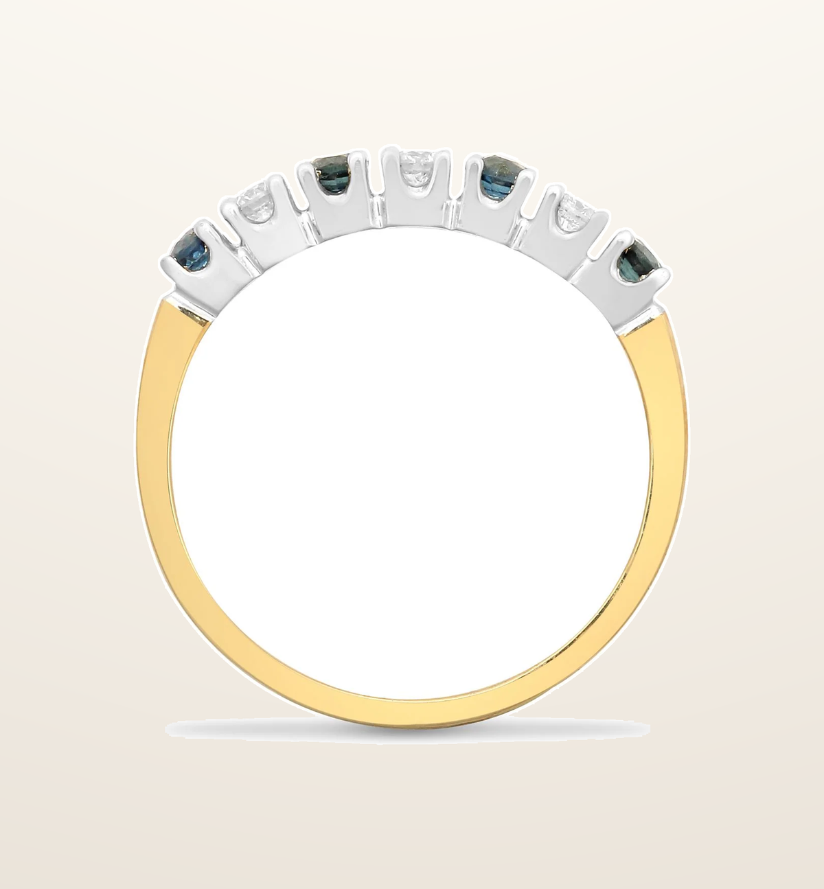 IT_ROLE:presentation_crop | 9ct Yellow Gold Natural Diamond 15pts & Sapphire 20pts Half Eternity Ring