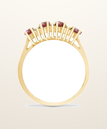 IT_ROLE:presentation_crop | 9ct Yellow Gold Natural Diamond 12pts & Ruby 92pts Ring