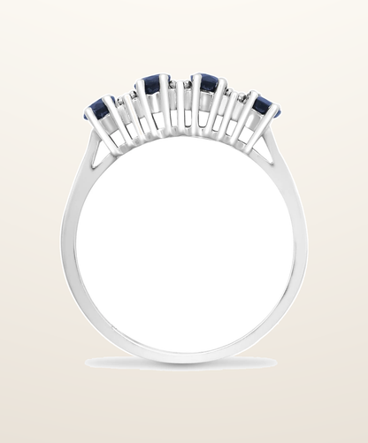 IT_ROLE:presentation_crop | 9ct White Gold Natural Diamond 12pts & Sapphire 1.05ct Ring