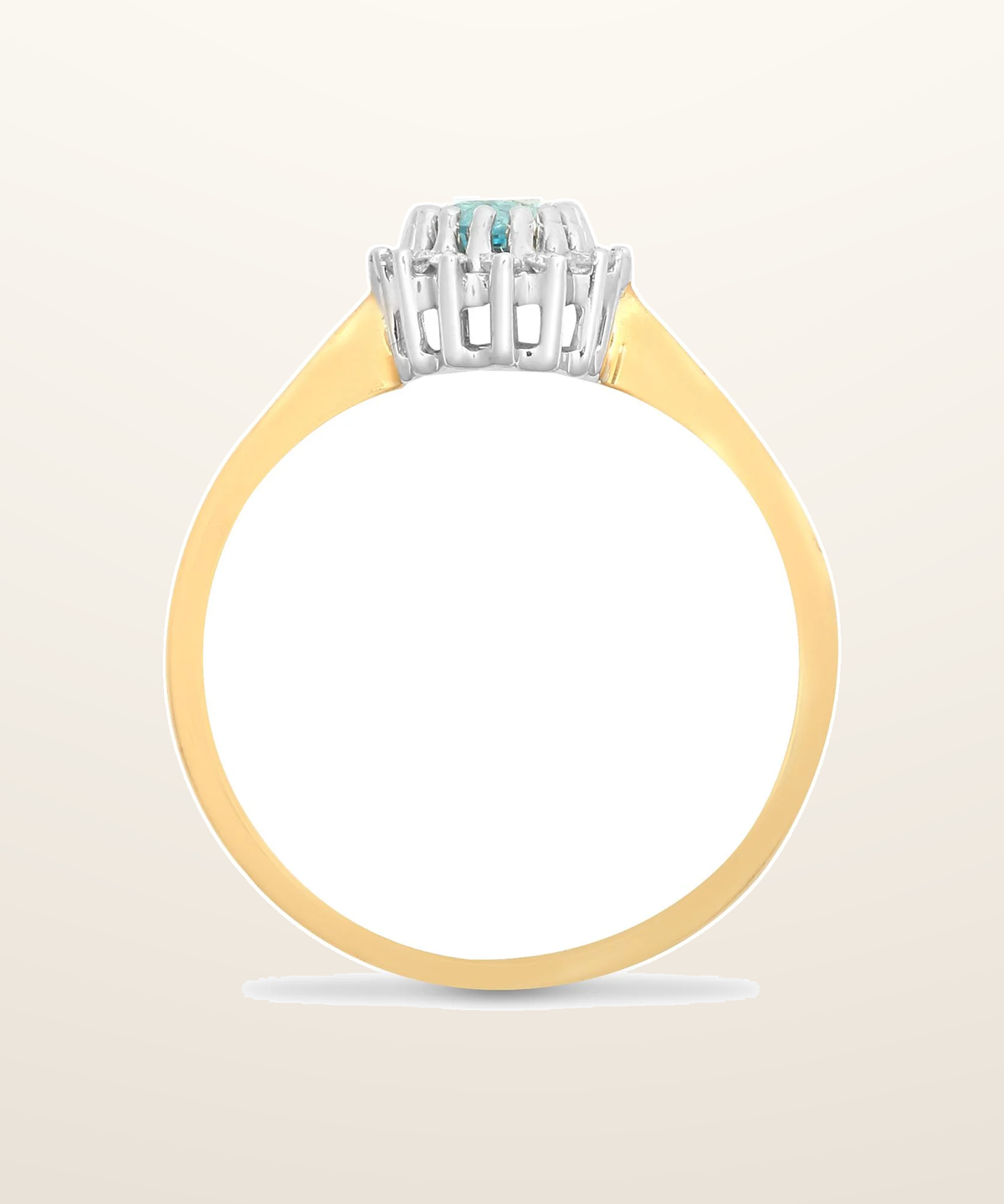 IT_ROLE:presentation_crop | 9ct Yellow Gold Natural Diamond 12pts & Blue Topaz 57pts Ring