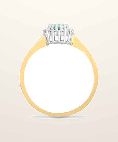 IT_ROLE:presentation_crop | 9ct Yellow Gold Natural Diamond 12pts & Blue Topaz 57pts Ring