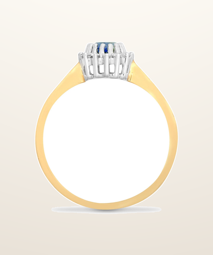 IT_ROLE:presentation_crop | 9ct Yellow Gold Natural Diamond 12pts & Sapphire 56pts Ring