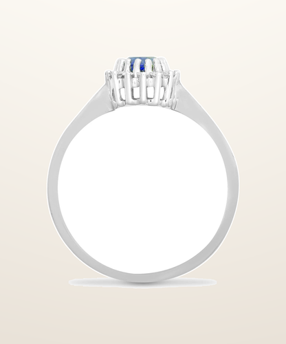 IT_ROLE:presentation_crop | 9ct White Gold Natural Diamond 12pts & Sapphire 56pts Ring