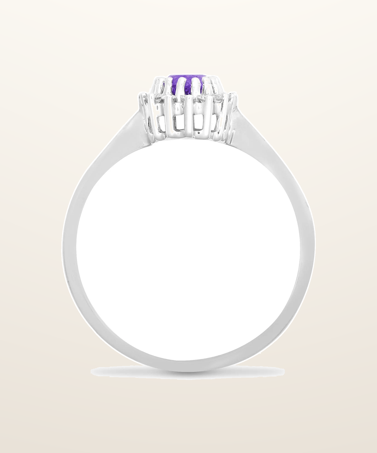 IT_ROLE:presentation_crop | 9ct White Gold Natural Diamond 12pts & Amethyst 44pts Ring