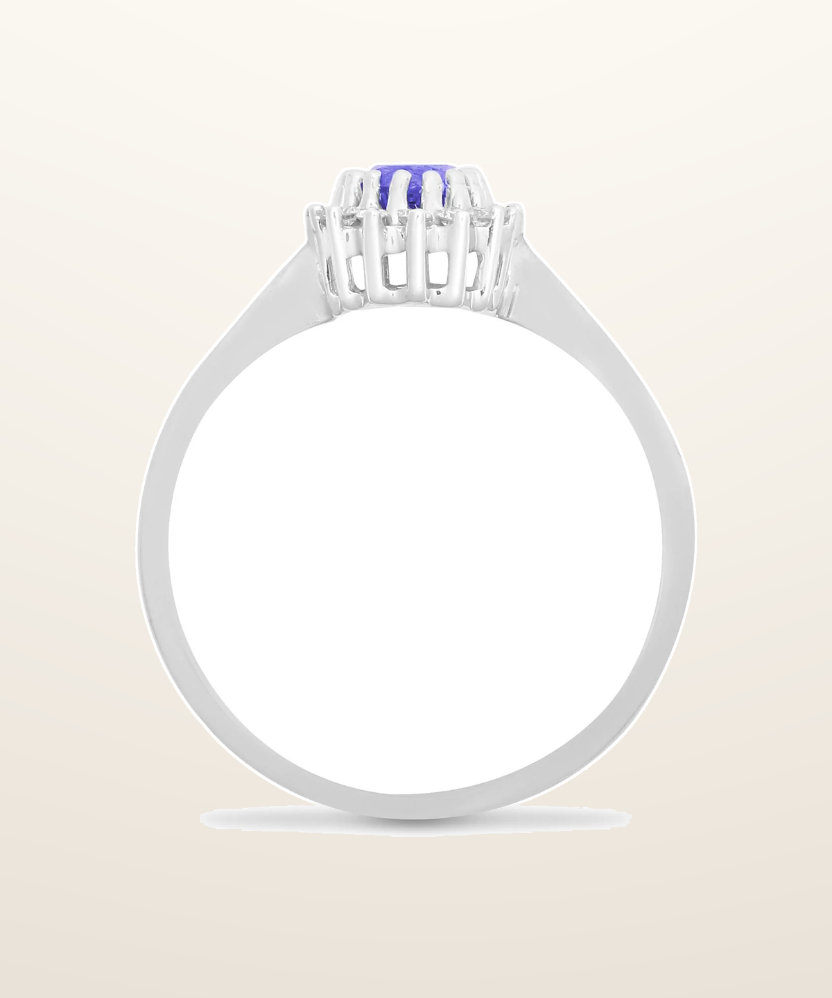IT_ROLE:presentation_crop | 9ct White Gold Natural Diamond 12pts & Tanzanite 55pts Ring