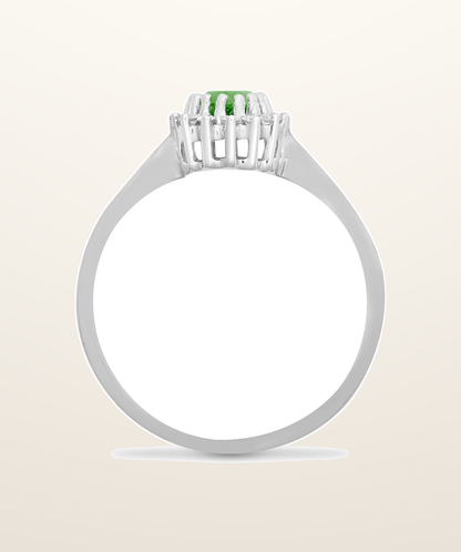 IT_ROLE:presentation_crop | 9ct White Gold Natural Diamond 12pts & Emerald 52pts Ring