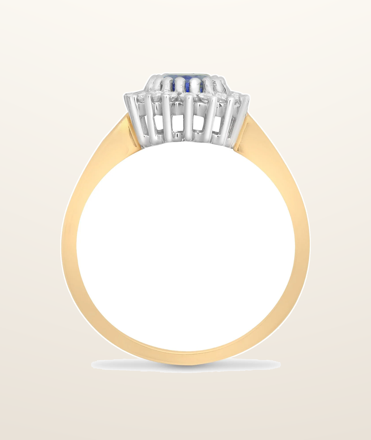 IT_ROLE:presentation_crop | 9ct Yellow Gold Natural Diamond 23pts & Sapphire 1.10ct Ring