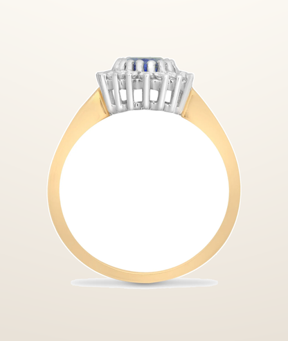 IT_ROLE:presentation_crop | 9ct Yellow Gold Natural Diamond 23pts & Sapphire 1.10ct Ring