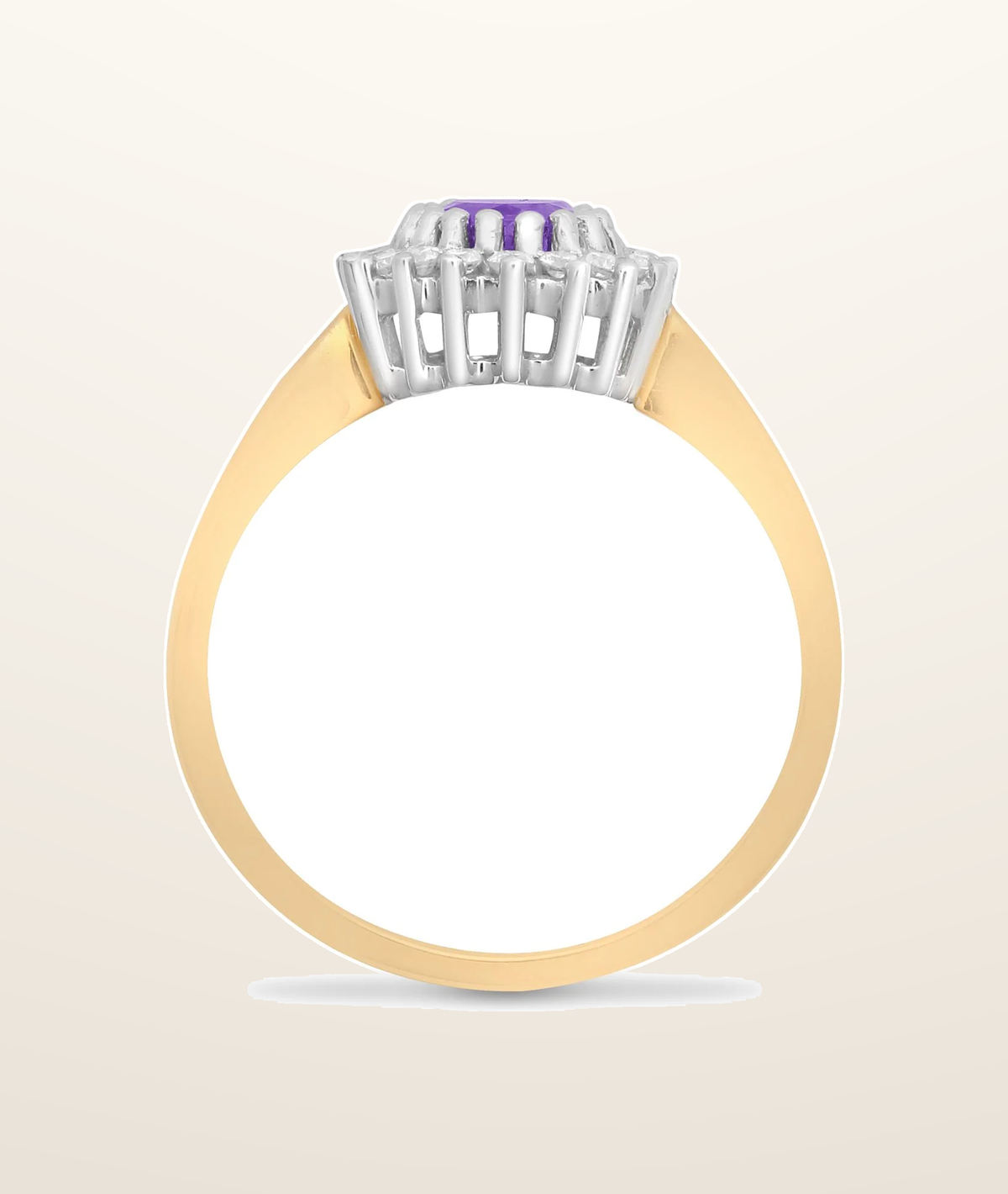 IT_ROLE:presentation_crop | 9ct Yellow Gold Natural Diamond 23pts & Amethyst 70pts Ring