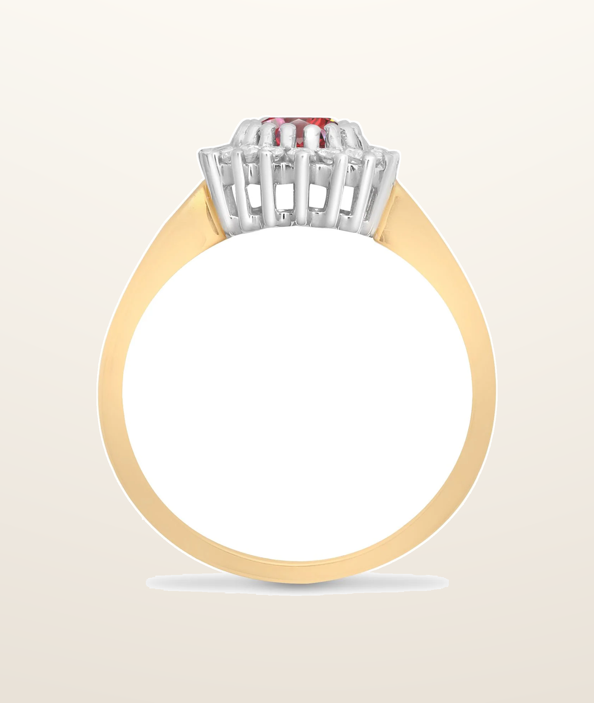 IT_ROLE:presentation_crop | 9ct Yellow Gold Natural Diamond 23pts & Ruby 1.10ct Ring