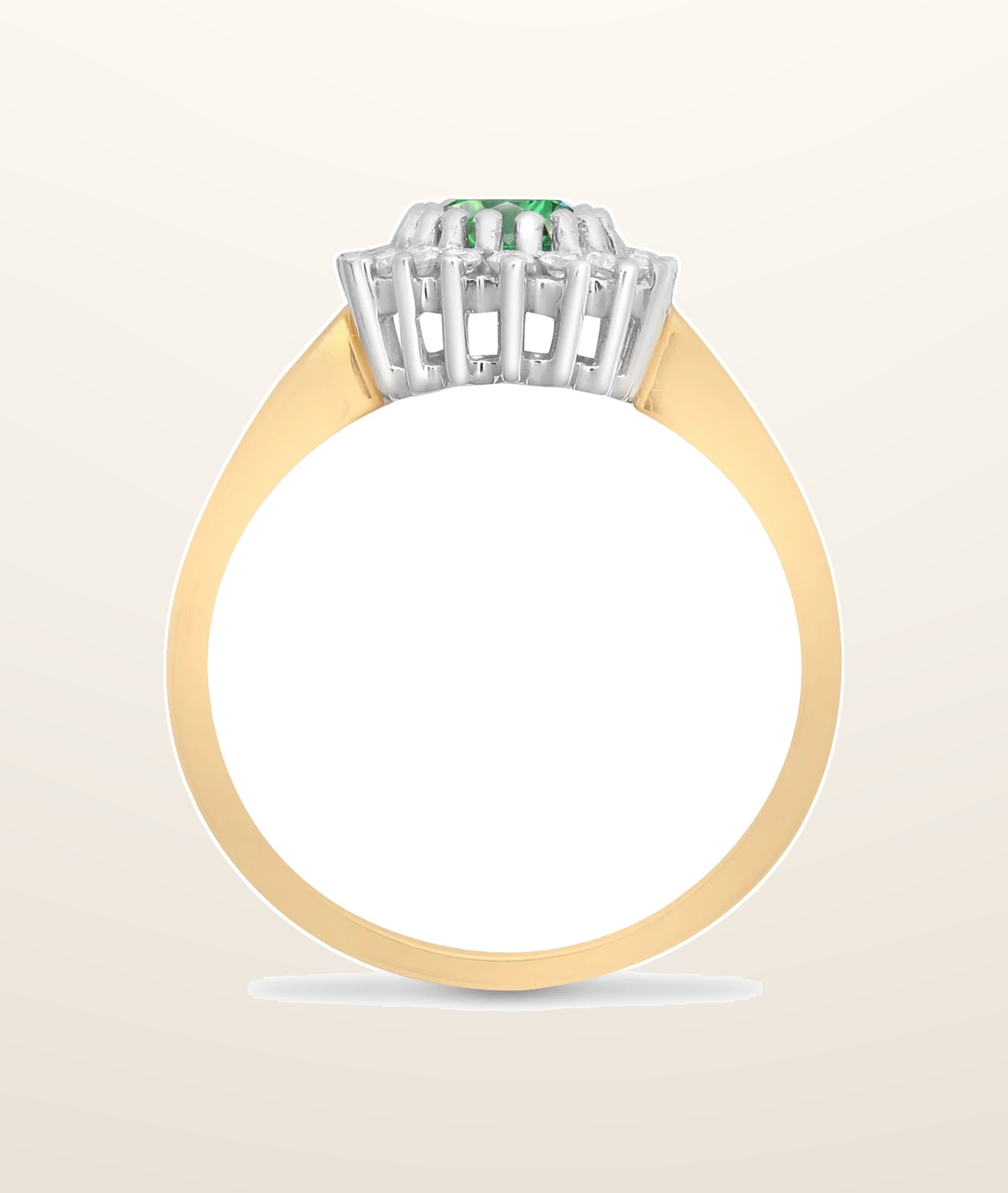 IT_ROLE:presentation_crop | 9ct Yellow Gold Natural Diamond 23pts & Emerald 78pts Ring