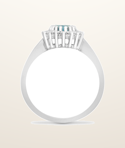 IT_ROLE:presentation_crop | 9ct White Gold Natural Diamond 23pts & Blue Topaz 90pts Ring