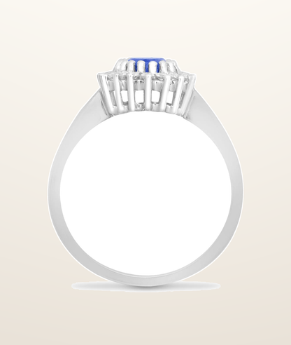 IT_ROLE:presentation_crop | 9ct White Gold Natural Diamond 23pts & Sapphire 1.10ct Ring