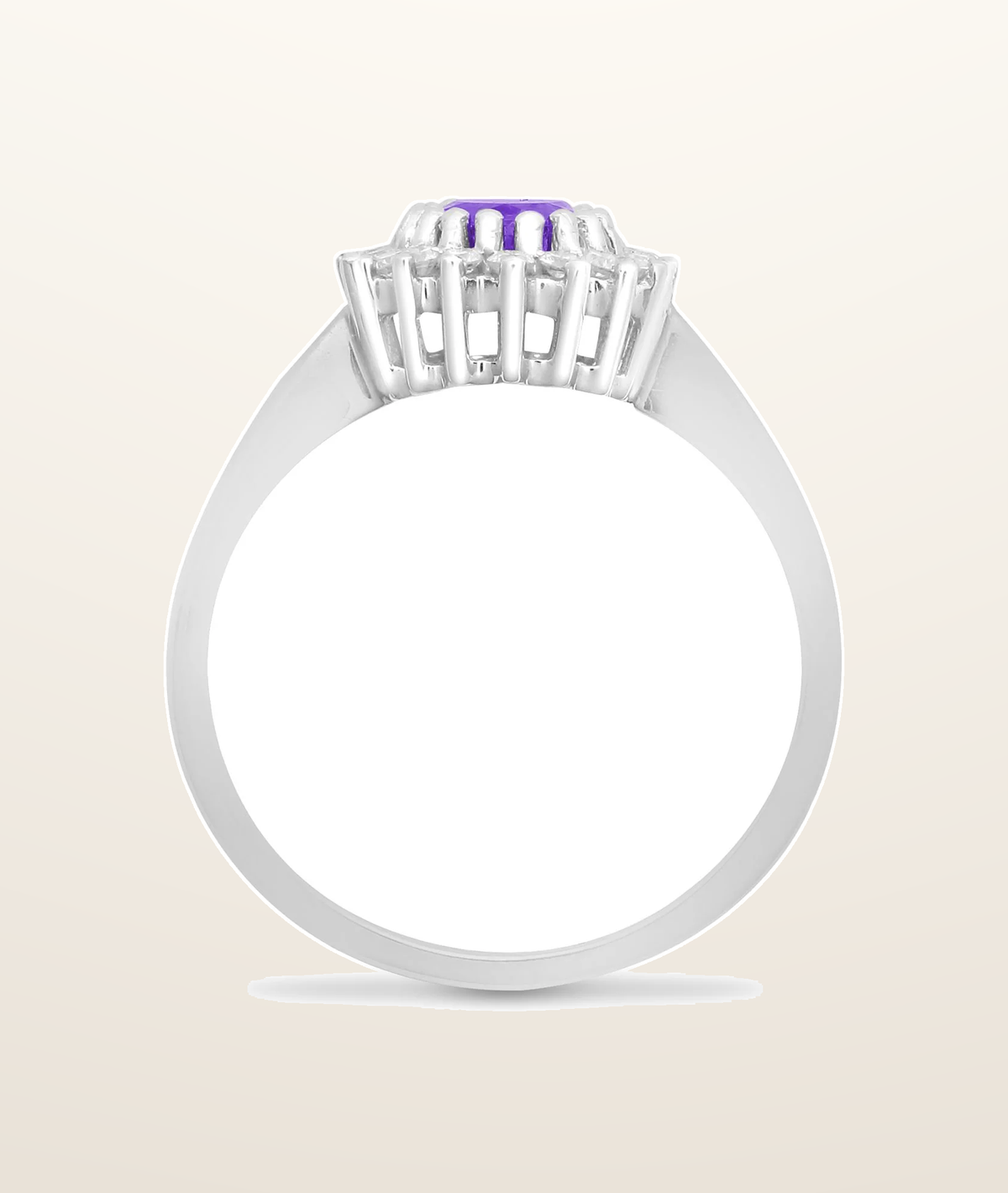 IT_ROLE:presentation_crop | 9ct White Gold Natural Diamond 23pts & Amethyst 70pts Ring