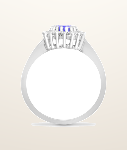 IT_ROLE:presentation_crop | 9ct White Gold Natural Diamond 23pts & Tanzanite 73pts Ring