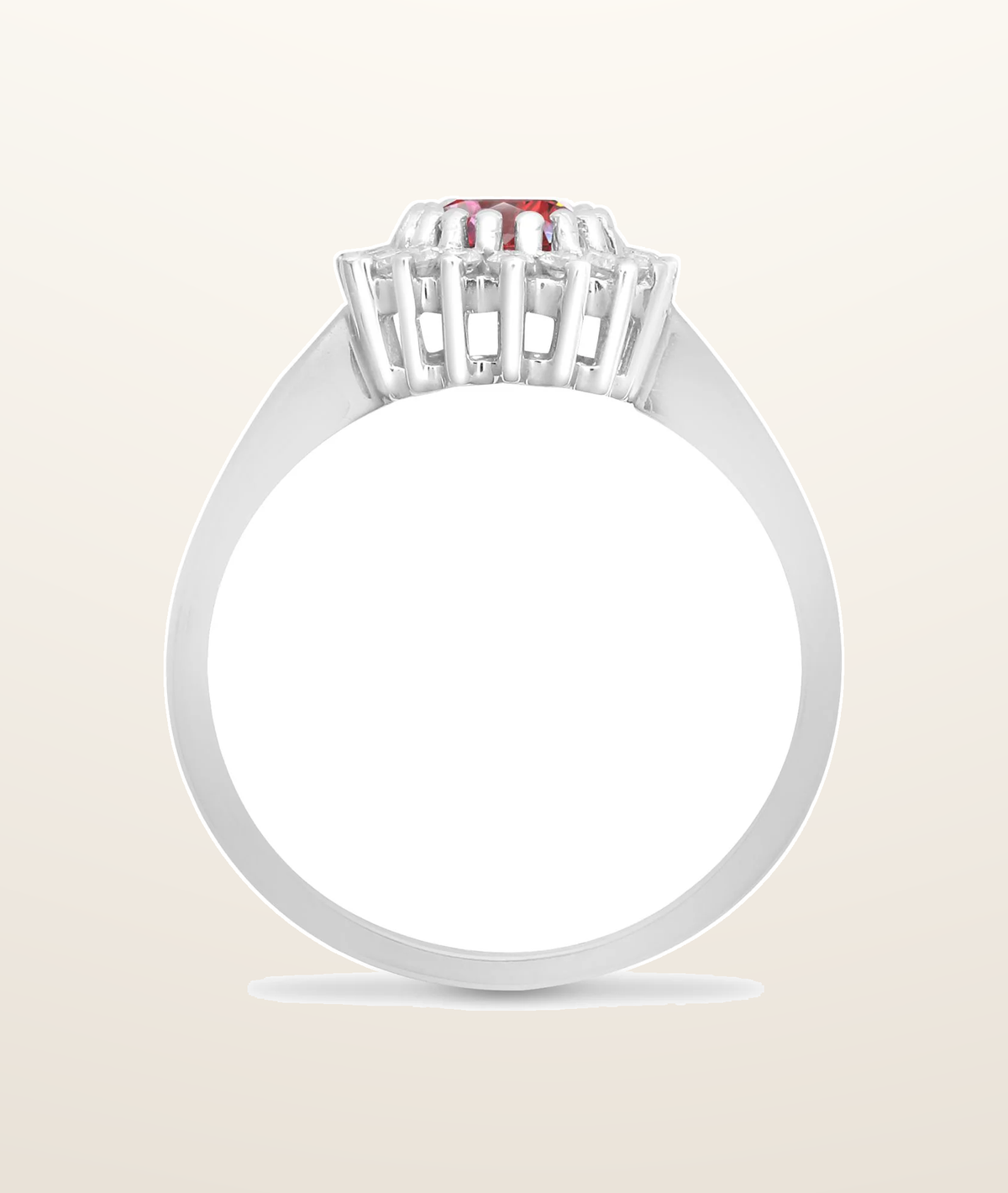 IT_ROLE:presentation_crop | 9ct White Gold Natural Diamond 23pts & Ruby 1.10ct Ring