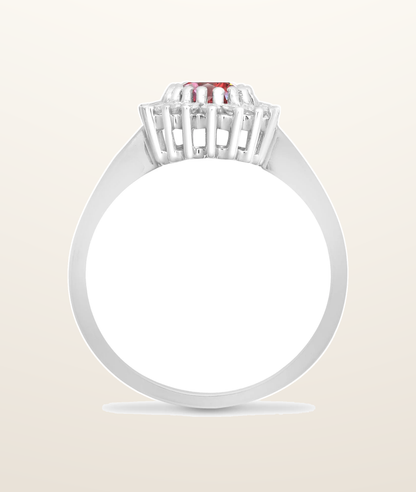 IT_ROLE:presentation_crop | 9ct White Gold Natural Diamond 23pts & Ruby 1.10ct Ring