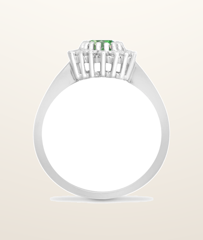 IT_ROLE:presentation_crop | 9ct White Gold Natural Diamond 23pts & Emerald 78pts Ring