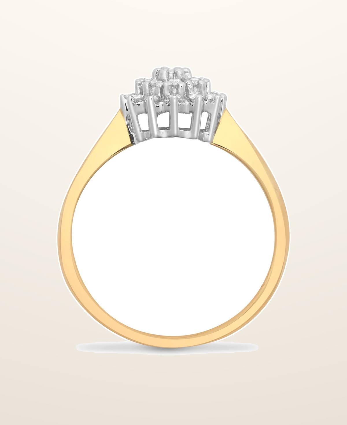 IT_ROLE:presentation_crop | 9ct Yellow Gold Natural Diamond Cluster Ring