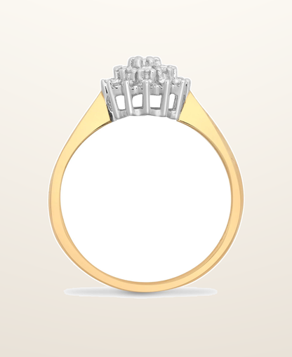 IT_ROLE:presentation_crop | 9ct Yellow Gold Natural Diamond Cluster Ring