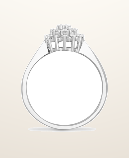 IT_ROLE:presentation_crop | 9ct White Gold Natural Diamond Cluster Ring