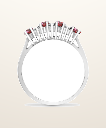IT_ROLE:presentation_crop | 9ct White Gold Natural Diamond 12pts & Ruby 92pts Ring