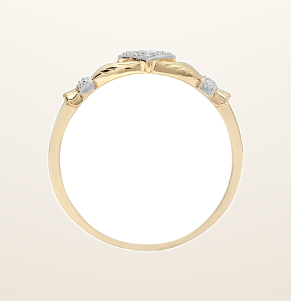IT_ROLE:presentation_crop | 9ct Yellow Gold Natural Diamond Claddagh Ring