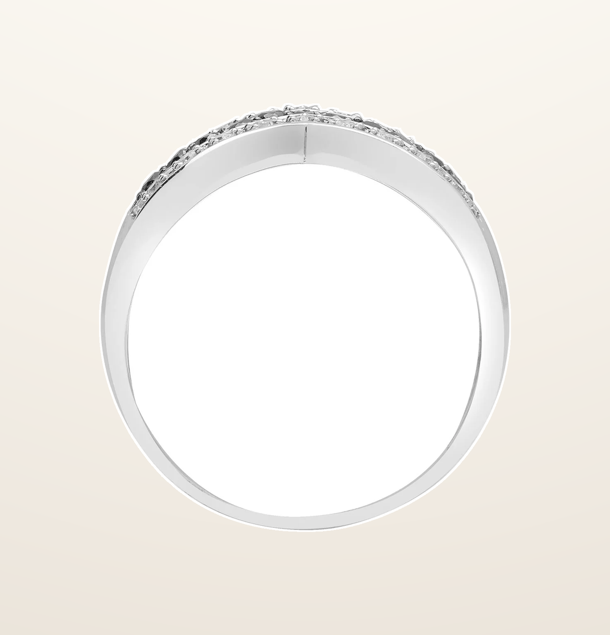 IT_ROLE:presentation_crop | 9ct White Gold Natural Diamond And Black Natural Diamond Ring