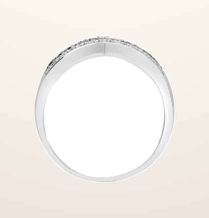 IT_ROLE:presentation_crop | 9ct White Gold Natural Diamond And Black Natural Diamond Ring