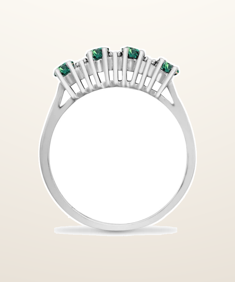 IT_ROLE:presentation_crop | 9ct Yellow Gold Natural Diamond 12pts & Emerald 80pts Ring